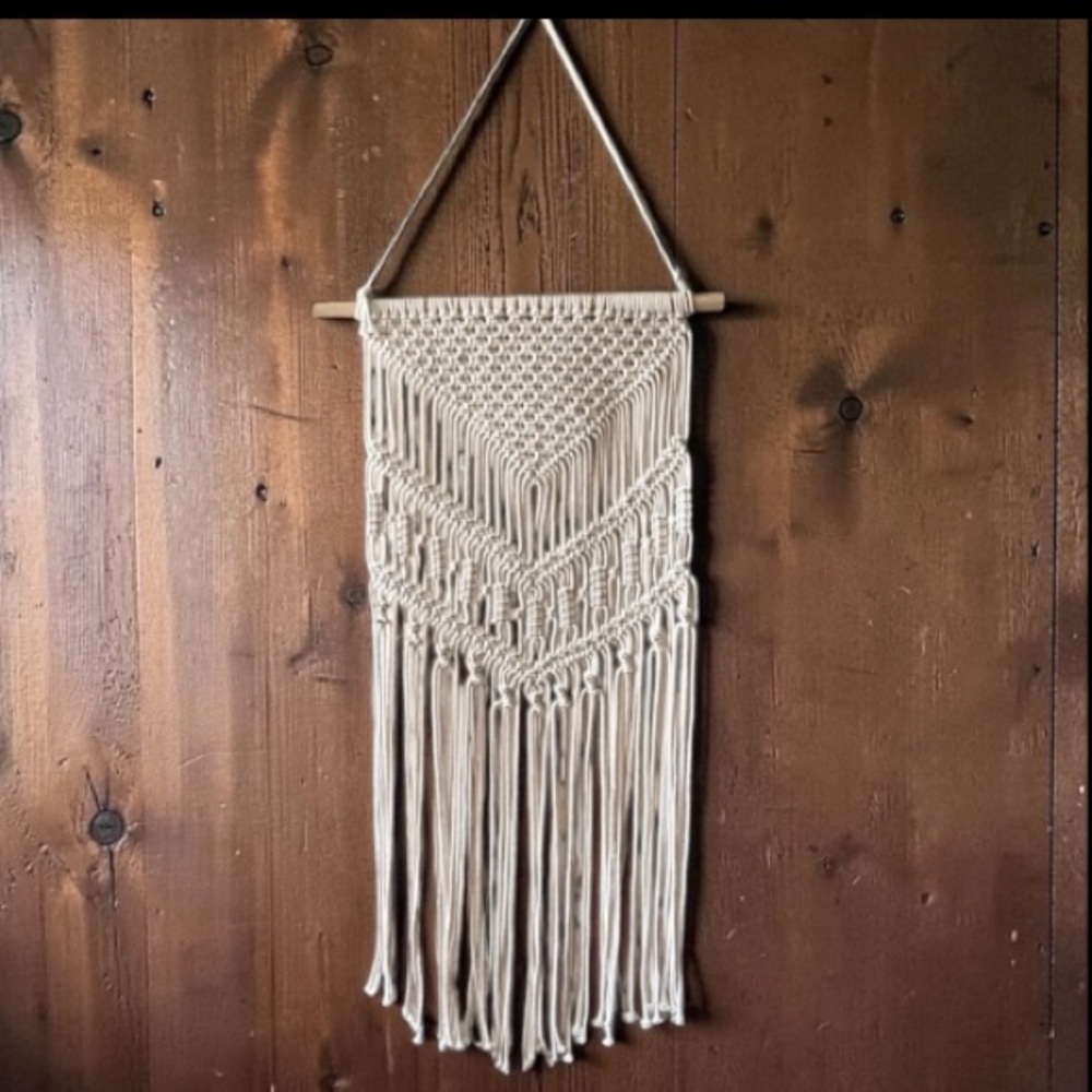 Natural Hand Woven Boho Cotton Macrame Wall Hanging Wall Art